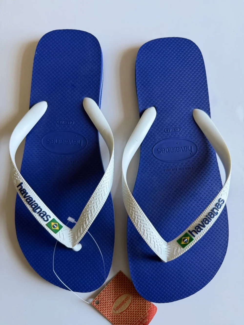 Havaianas Top Brazil Logo in Royal Blue Flip Flops with White Straps